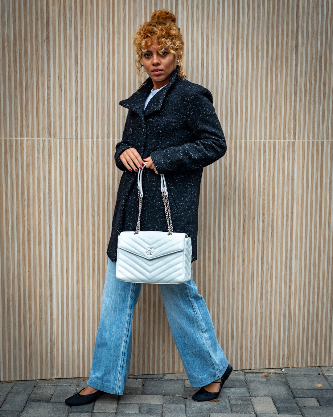 Borsa Aveline Bianco / Argento