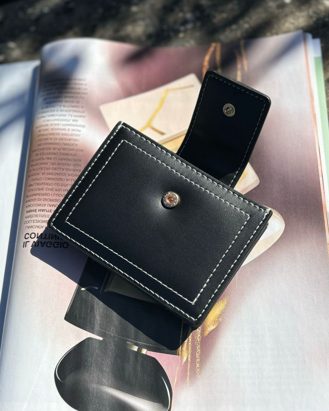 Portacarte Emma Nero / Oro