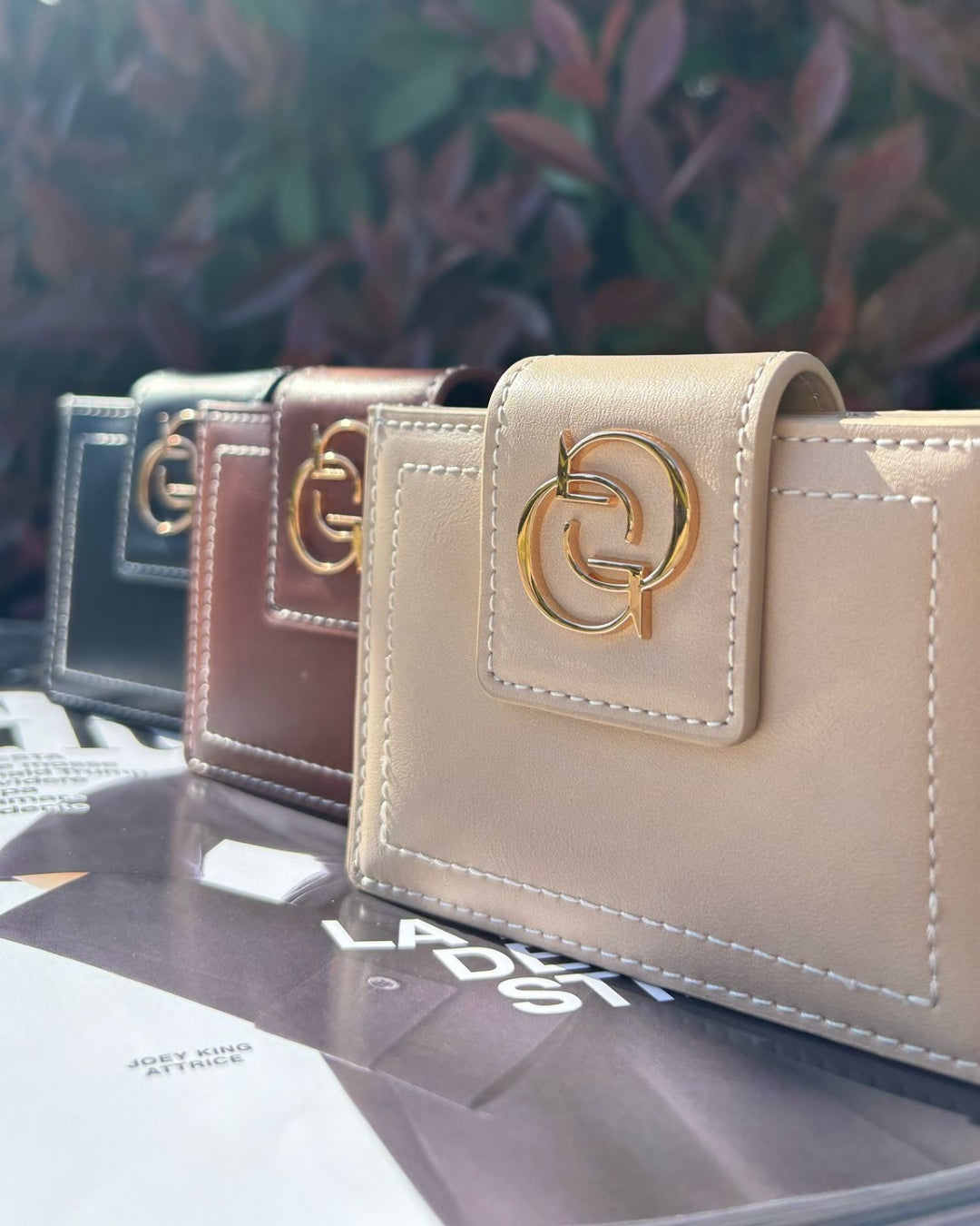 Portacarte Emma Beige / Oro